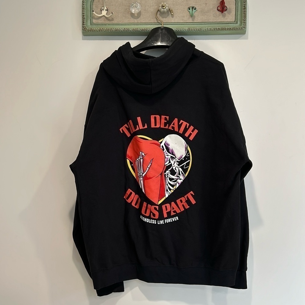ALF Till Death Do Us Part As $holes live forever hooded sweatshirt black Xxl NEW